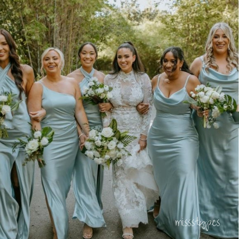 Beautiful Mismatched Green Soft Women Bridesmaid Dresses Online, BL104