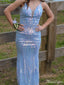 Elegant Spaghetti Strap V-neck Mermaid Long Prom Dress Ideas, Evening Party Dresses,ZX772