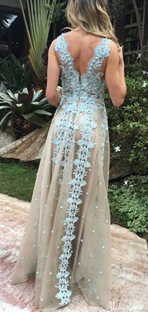 Sexy V-neck Lace Mermaid Long Prom Dress Ideas, Evening Party Dresses,ZX773