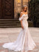 Princess White Off Shoulder Sweetheart Appliqued Bodycon Mermaid Wedding Dresses HS33