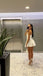 Simple Off White A-line Mini Short Party Homecoming Dresses,HM301