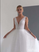 Classy Off-White Beading V-Neck Lace A-Line Floor-Length Wedding Dresses HS01