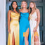 Beautiful Mismatched Side Slit Spaghetti Strap Mermaid Floor-Length Bridesmaid Dresses Online, BL16