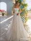 Luxurious Appliqued Full Sleeve White Long Fashion Wedding Dresses,HS71