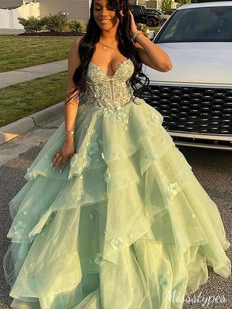 Gorgeous Sweetheart Spaghetti Strap Lace A-line Long Prom Dress Ideas, Evening Party Dresses,ZX529