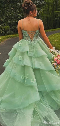 Gorgeous Sweetheart Spaghetti Strap Lace A-line Long Prom Dress Ideas, Evening Party Dresses,ZX529