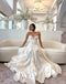 Luxurious White Sweetheart Soft With Trailing Long Fashion Wedding Dresses,HS102