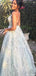 Formal Spaghetti Strap V-neck A-line Long Prom Dress Ideas, Evening Party Dresses,ZX777