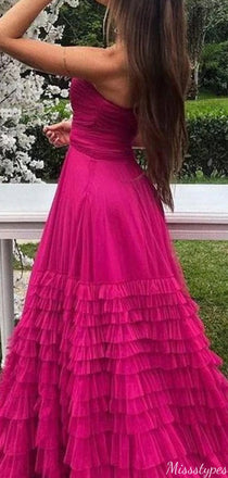 Elegant Strapless Sweetheart A-line Long Prom Dress Ideas, Evening Party Dresses,ZX778