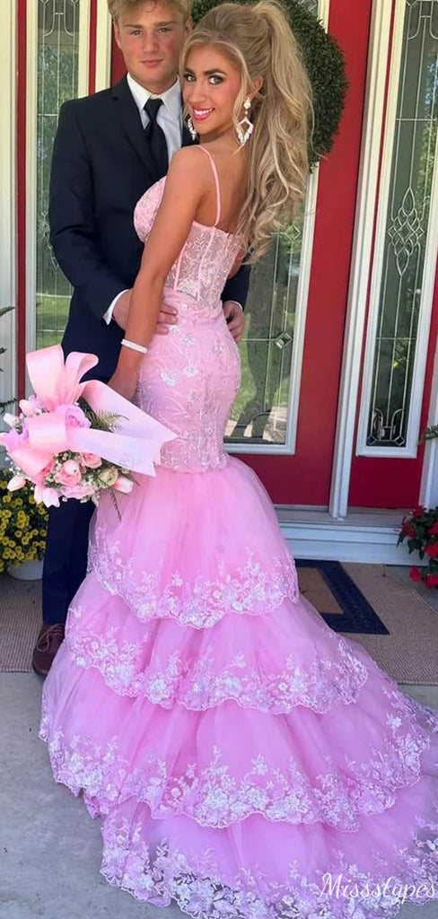 Gorgeous Spaghetti Strap V-neck Notched Mermaid Long Prom Dress Ideas, Evening Party Dresses,ZX780