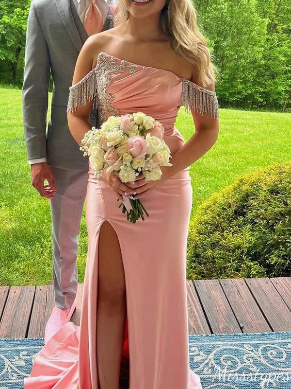 Formal Off-shoulder Mermaid Long Prom Dress Ideas, Evening Party Dresses,ZX781