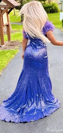 Unique One-shoulder Mermaid Long Prom Dress Ideas, Evening Party Dresses,ZX783