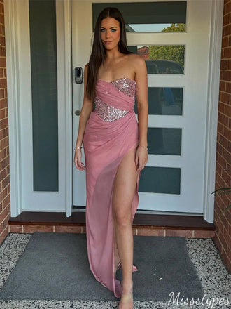 Elegant Sweetheart Strapless Mermaid Long Prom Dress Ideas, Evening Party Dresses,ZX786