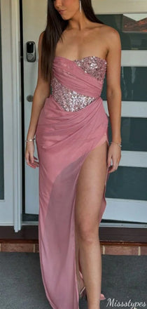 Elegant Sweetheart Strapless Mermaid Long Prom Dress Ideas, Evening Party Dresses,ZX786