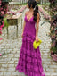 Gorgeous V-neck Spaghetti Strap A-line Long Prom Dress Ideas, Evening Party Dresses,ZX788