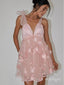 Sweetheart Sexy Pink Empire Spaghetti Strap Mini New Arrival Homecoming Dresses,HM114