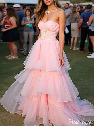 Elegant Sweetheart Strapless A-line Long Prom Dress Ideas, Evening Party Dresses,ZX794