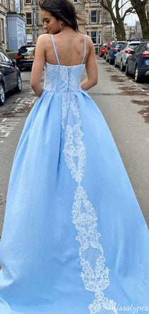Gorgeous Sweetheart Spaghetti Strap A-line Long Prom Dress Ideas, Evening Party Dresses,ZX795