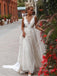 Princess Tulle White Backless V-Neck Long Prom Evening Dress,ZX263