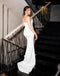 Simple Side Slit White Soft Sweetheart Popular Long Fashion Wedding Dresses,HS97