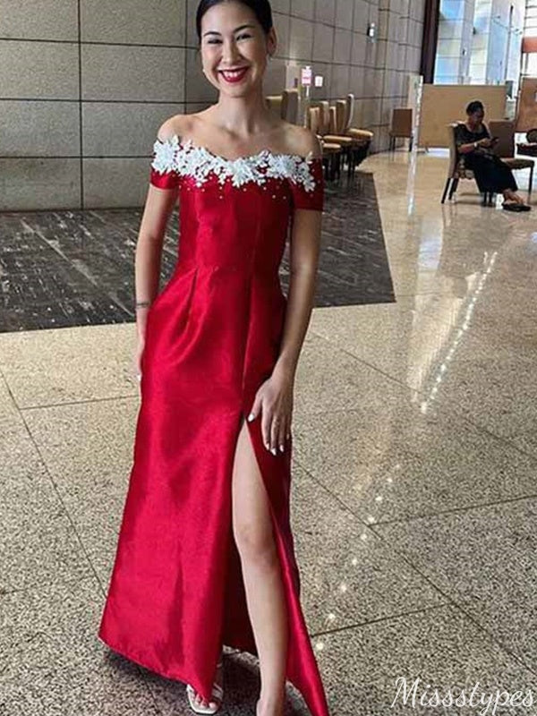 Formal Off-shoulder Lace Mermaid Long Prom Dress Ideas, Evening Party Dresses,ZX800