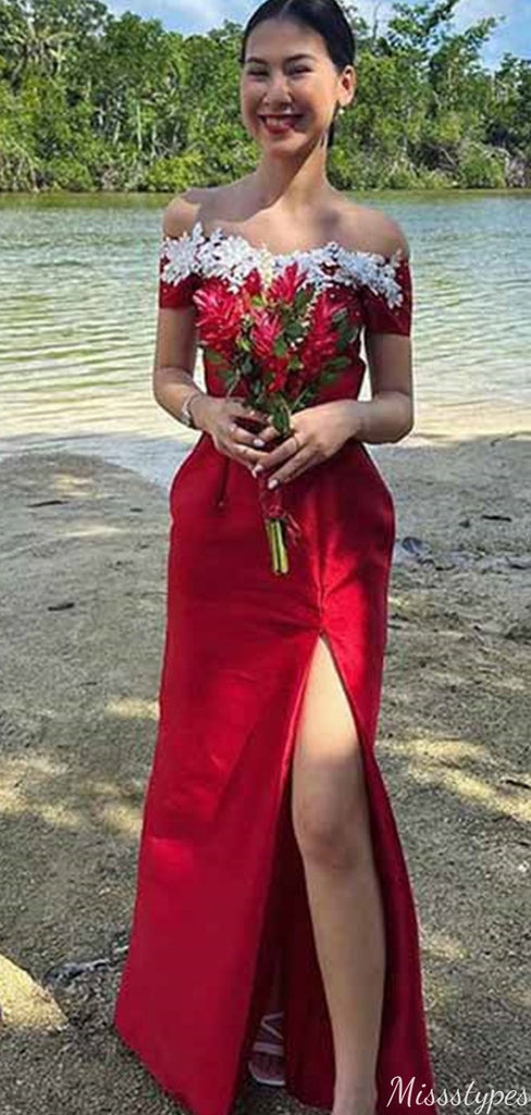 Formal Off-shoulder Lace Mermaid Long Prom Dress Ideas, Evening Party Dresses,ZX800
