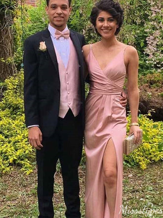 Elegant V-neck Spaghetti Strap Mermaid Long Prom Dress Ideas, Evening Party Dresses,ZX802