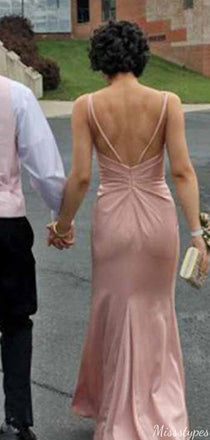 Elegant V-neck Spaghetti Strap Mermaid Long Prom Dress Ideas, Evening Party Dresses,ZX802
