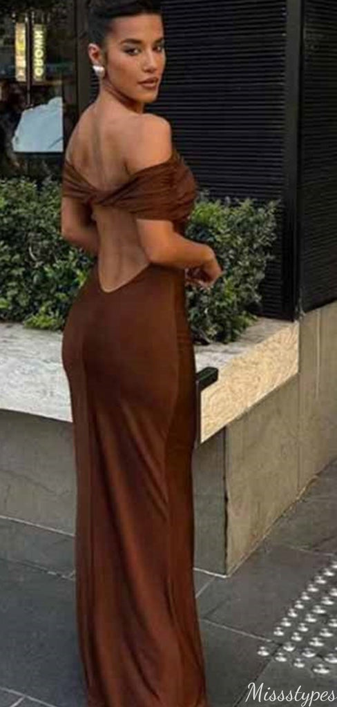 Elegant Square Off-shoulder Mermaid Long Prom Dress Ideas, Evening Party Dresses,ZX805
