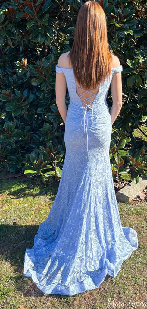 Gorgeous V-neck Notched Off-shoulder Mermaid Long Prom Dress Ideas, Evening Party Dresses,ZX807
