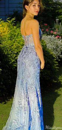 Gorgeous Sweetheart Strapless Mermaid Long Prom Dress Ideas, Evening Party Dresses,ZX808