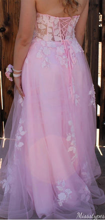 Elegant Sweetheart Strapless A-line Long Prom Dress Ideas, Evening Party Dresses,ZX811