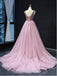 Luxurious Pink Empire Sweetheart Spaghetti Strap Long Prom Evening Dress,ZX301