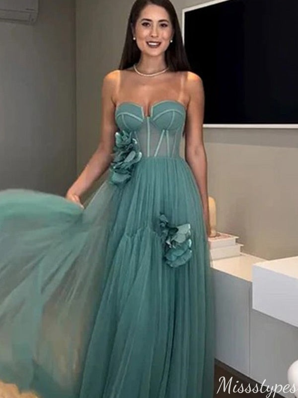 Elegant Strapless Sweetheart A-line Long Prom Dress Ideas, Evening Party Dresses,ZX814