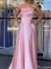 Elegant Strapless Straight Across A-line Long Prom Dress Ideas, Evening Party Dresses,ZX815