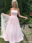 Elegant Strapless Straight Across A-line Long Prom Dress Ideas, Evening Party Dresses,ZX821