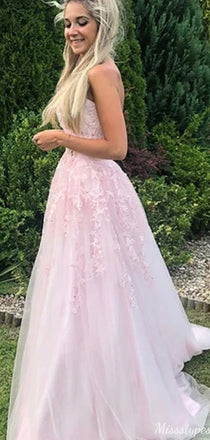 Elegant Strapless Straight Across A-line Long Prom Dress Ideas, Evening Party Dresses,ZX821