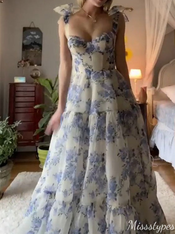 Elegant Spaghetti Strap A-line Long Prom Dress Ideas, Evening Party Dresses,ZX828