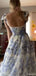 Elegant Spaghetti Strap A-line Long Prom Dress Ideas, Evening Party Dresses,ZX828