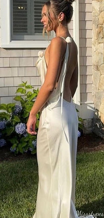 Elegant Spaghetti Strap V-neck Backless Mermaid Long Prom Dress Ideas, Evening Party Dresses,ZX835