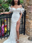Gorgeous Off-shoulder Spaghetti Strap Mermaid Long Prom Dress Ideas, Evening Party Dresses,ZX836