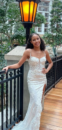 Gorgeous Off-shoulder Spaghetti Strap Mermaid Long Prom Dress Ideas, Evening Party Dresses,ZX836