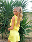 Pretty Yellow Ruffle Backless Mini Party Homecoming Dresses,HM293