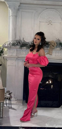 Elegant Off-shoulder Unique Mermaid Long Prom Dress Ideas, Evening Party Dresses,ZX846