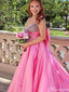 Gorgeous Spaghetti Strap Scoop A-line Long Prom Dress Ideas, Evening Party Dresses,ZX849