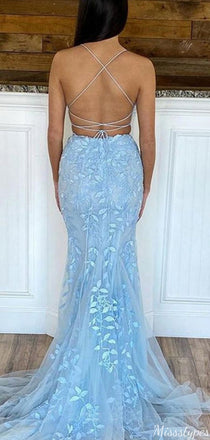 Elegant Two Piece Spaghetti Strap Mermaid Long Prom Dress Ideas, Evening Party Dresses,ZX852