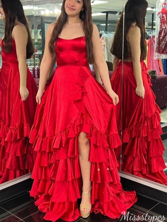 Gorgeous Spaghetti Strap A-line Long Prom Dress Ideas, Evening Party Dresses,ZX853