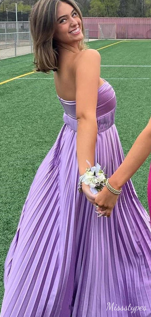 Casual Strapless Sweetheart A-line Long Prom Dress Ideas, Evening Party Dresses,ZX535