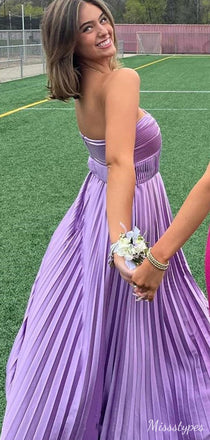 Casual Strapless Sweetheart A-line Long Prom Dress Ideas, Evening Party Dresses,ZX535