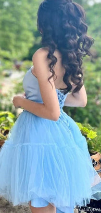 Elegant Strapless Notched Unique A-line Short Mini Homecoming Dress,HM323